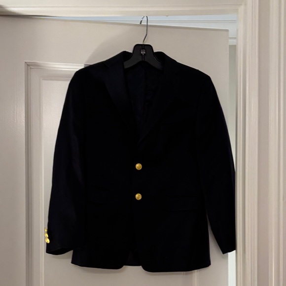 Joseph Abboud Navy Wool Blazer with Shiny Buttons